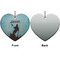 Lacrosse Ceramic Flat Ornament - Heart Front & Back (APPROVAL)