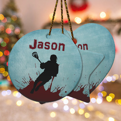 Lacrosse Ceramic Ornament w/ Name or Text