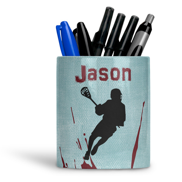 Custom Lacrosse Ceramic Pen Holder