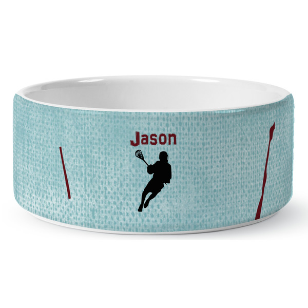 Custom Lacrosse Ceramic Dog Bowl - Medium (Personalized)