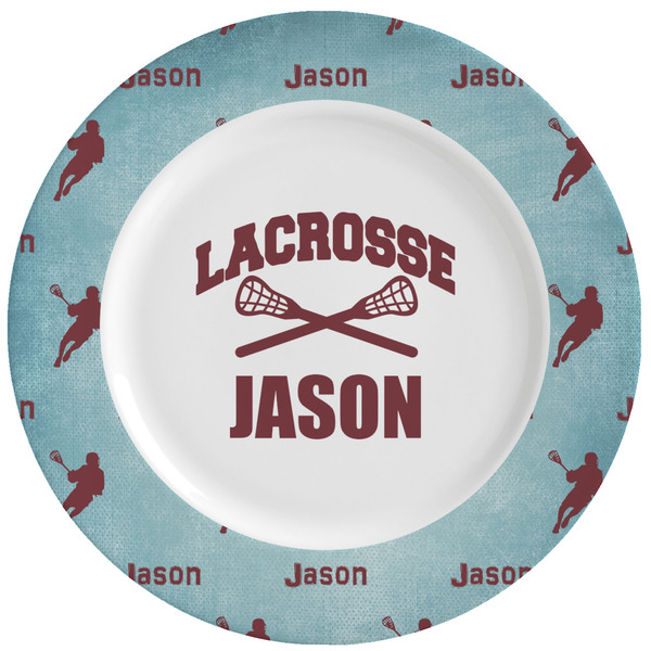 Custom Lacrosse Ceramic Dinner Plates (Set of 4) (Personalized)