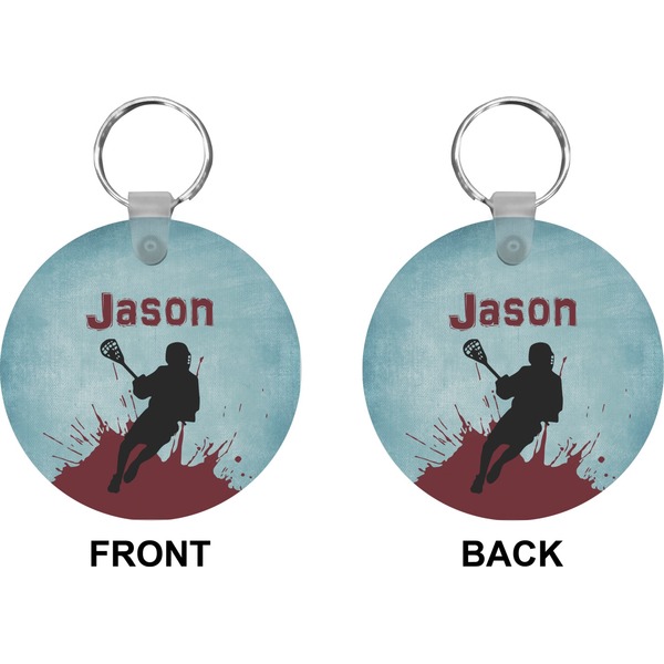 Lacrosse Circle Keychain (Front + Back)