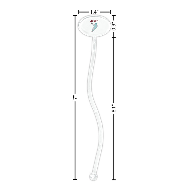 Lacrosse Clear Plastic 7" Stir Stick - Oval - Dimensions