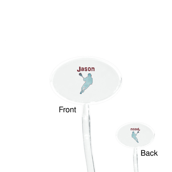 Lacrosse Clear Plastic 7" Stir Stick - Oval - Front & Back