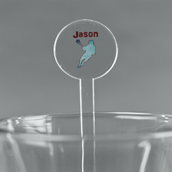 Lacrosse 7" Round Plastic Stir Sticks - Clear (Personalized)