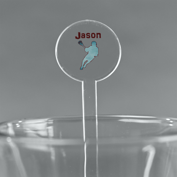 Custom Lacrosse 5.5" Round Plastic Stir Sticks - Clear (Personalized)