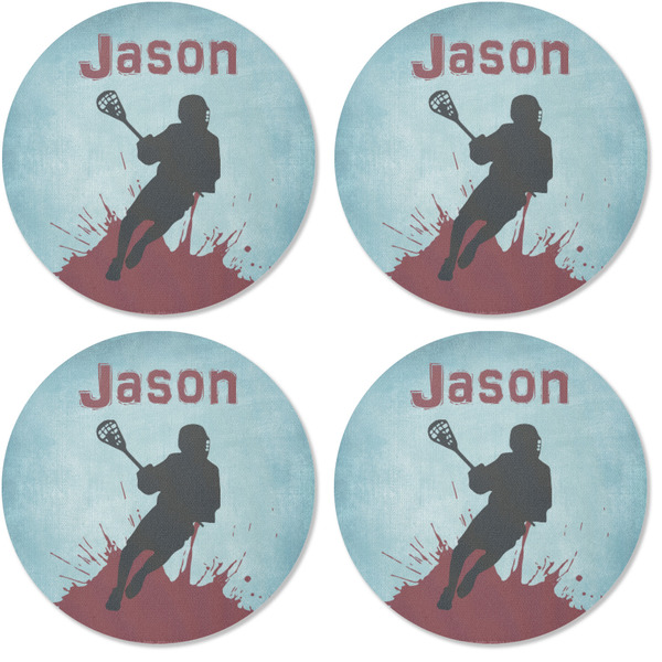 Lacrosse Coaster Round Rubber Back - Apvl