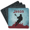 Lacrosse Square Rubber Backed Coasters - Set of 4 (Personalized)
