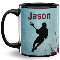 Lacrosse 11 Oz Coffee Mug - Black (Personalized)