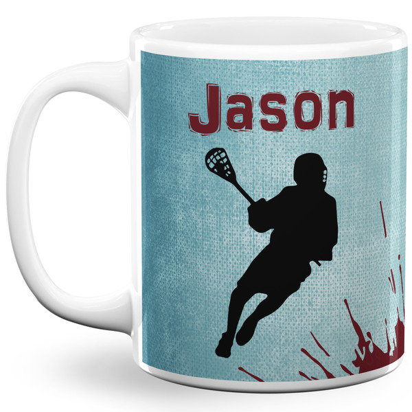Custom Lacrosse 11 Oz Coffee Mug - White (Personalized)