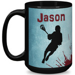 Lacrosse 15 Oz Coffee Mug - Black (Personalized)