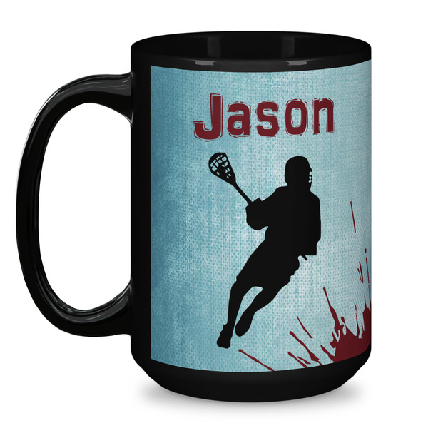 Lacrosse Coffee Mug - 15 oz - Black