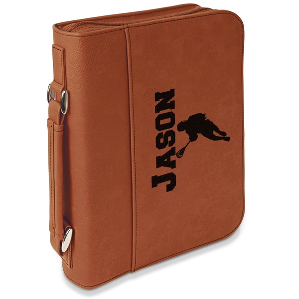 Custom Lacrosse Leatherette Bible Cover with Handle & Zipper (Personalized)