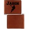 Lacrosse Cognac Leatherette Bifold Wallets - Front and Back Single Sided - Apvl