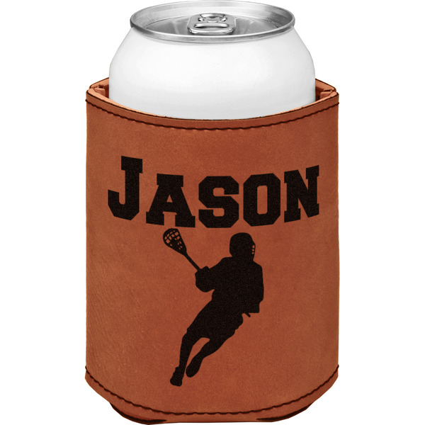 Lacrosse Cognac Leatherette Can Sleeve - Single Front