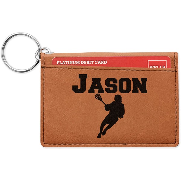 Custom Lacrosse Leatherette Keychain ID Holder - Double Sided (Personalized)