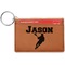 Lacrosse Cognac Leatherette Keychain ID Holders - Front Credit Card