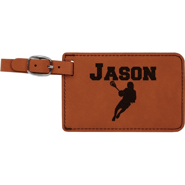 Custom Lacrosse Leatherette Luggage Tag (Personalized)