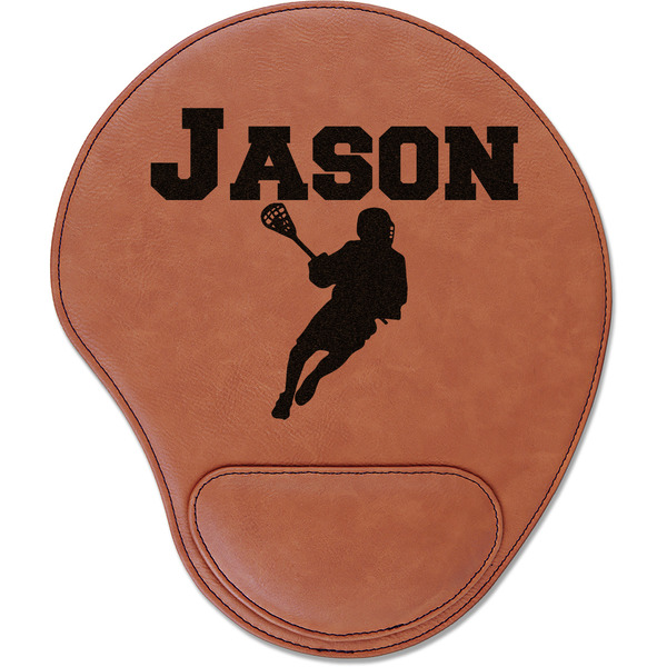 Custom Lacrosse Leatherette Mouse Pad with Wrist Support (Personalized)