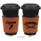 Lacrosse Cognac Leatherette Mug Sleeve - Double Sided Apvl