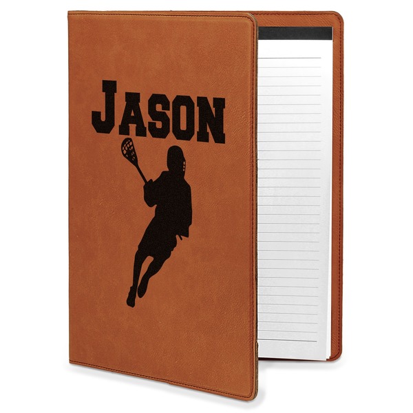 Custom Lacrosse Leatherette Portfolio with Notepad (Personalized)
