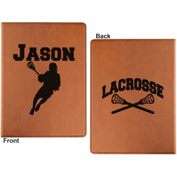 Lacrosse Cognac Leatherette Portfolios with Notepad - Small - Double Sided- Apvl