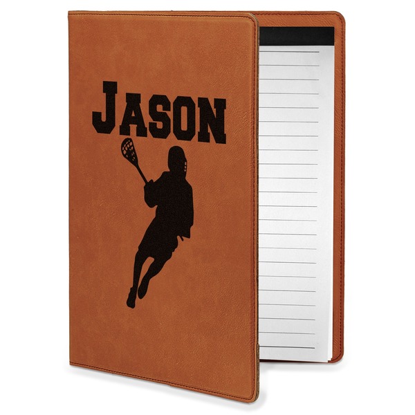 Custom Lacrosse Leatherette Portfolio with Notepad - Small - Double Sided (Personalized)