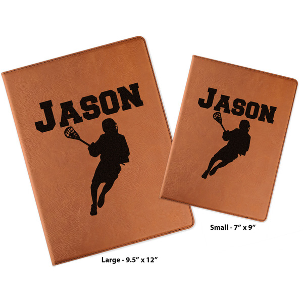 Lacrosse Cognac Leatherette Portfolios with Notepad - Compare Sizes