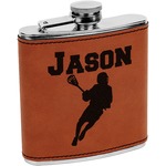 Lacrosse Leatherette Wrapped Stainless Steel Flask (Personalized)