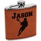 Lacrosse Cognac Leatherette Wrapped Stainless Steel Flask