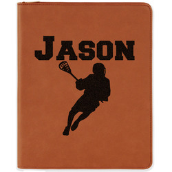 Lacrosse Leatherette Zipper Portfolio with Notepad - Single Sided (Personalized)