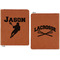 Lacrosse Cognac Leatherette Zipper Portfolios with Notepad - Double Sided - Apvl