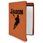 Lacrosse Leatherette Zipper Portfolio with Notepad - Single Sided (Personalized)