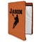 Lacrosse Cognac Leatherette Zipper Portfolios with Notepad - Main