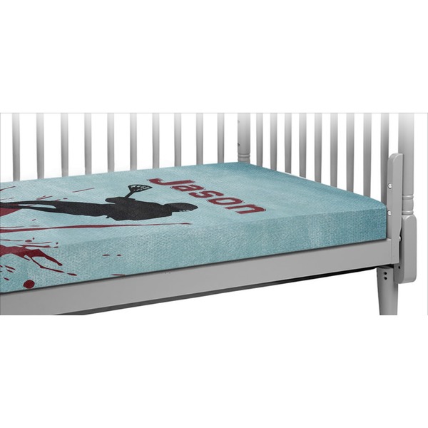 Custom Lacrosse Crib Fitted Sheet (Personalized)