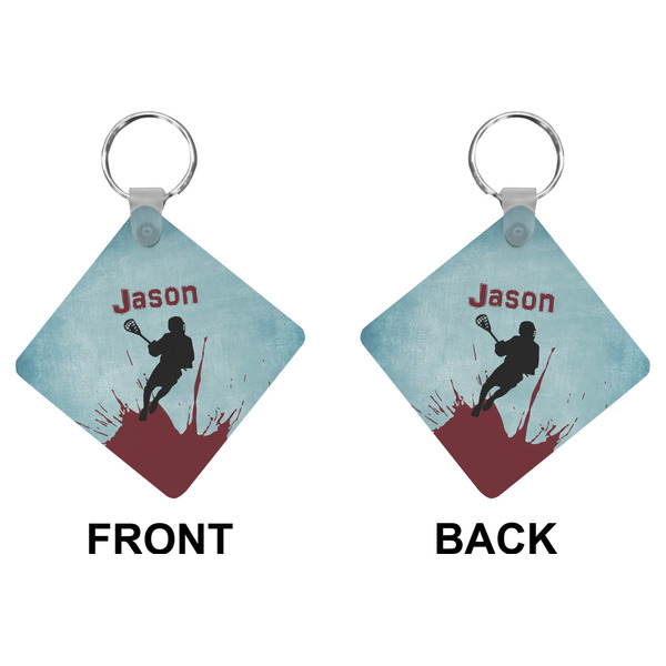 Lacrosse Diamond Keychain (Front + Back)