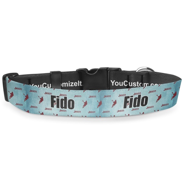 Custom Lacrosse Deluxe Dog Collar - Double Extra Large (20.5" to 35") (Personalized)