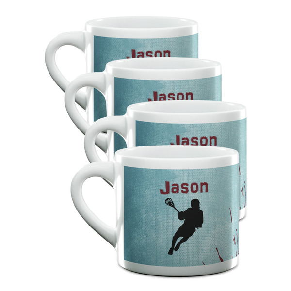 Custom Lacrosse Double Shot Espresso Cups - Set of 4 (Personalized)