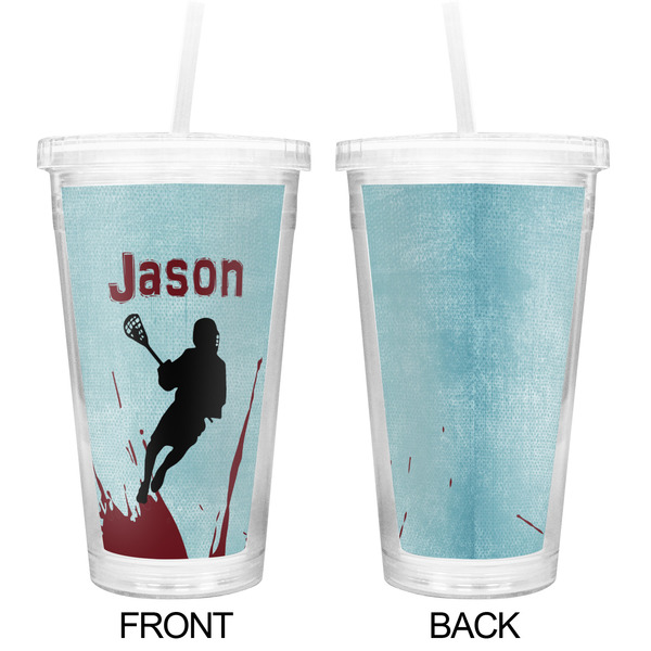 Lacrosse Double Wall Tumbler with Straw - Approval