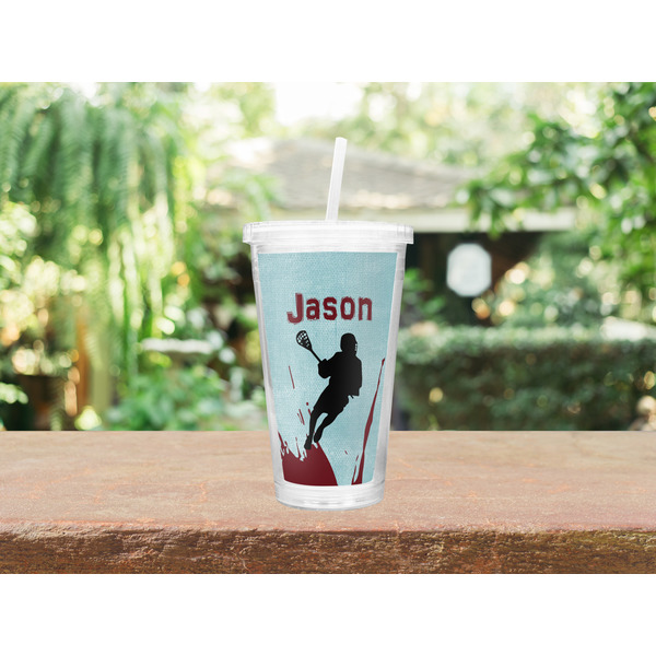 Lacrosse Double Wall Tumbler with Straw Lifestyle