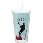 Lacrosse Double Wall Tumbler with Straw (Personalized)