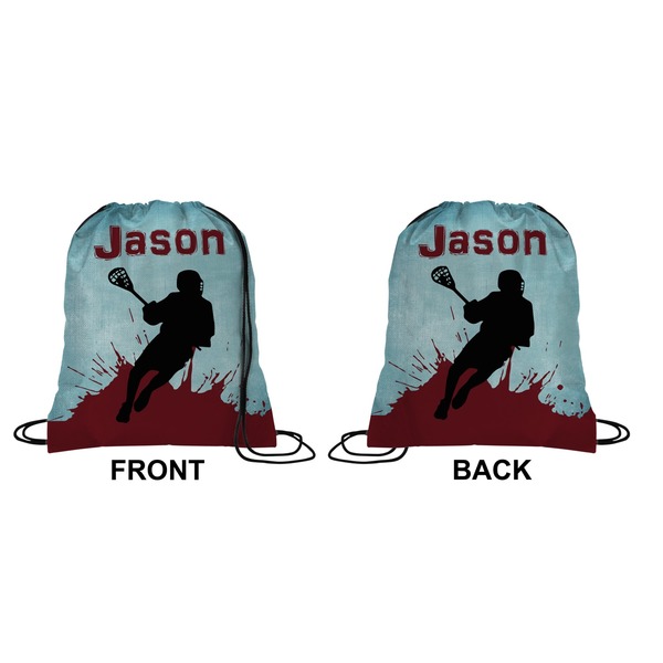 Lacrosse Drawstring Backpack Front & Back Small