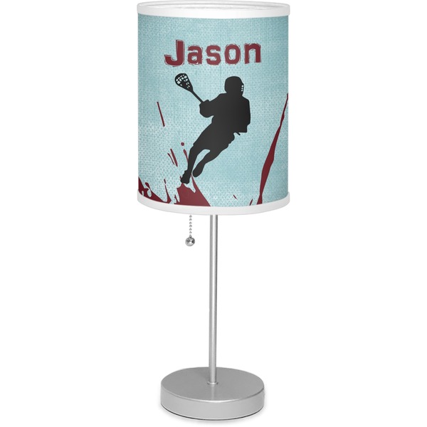 Custom Lacrosse 7" Drum Lamp with Shade Linen (Personalized)