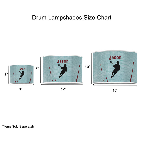 Lacrosse Drum Lampshades - Sizing Chart