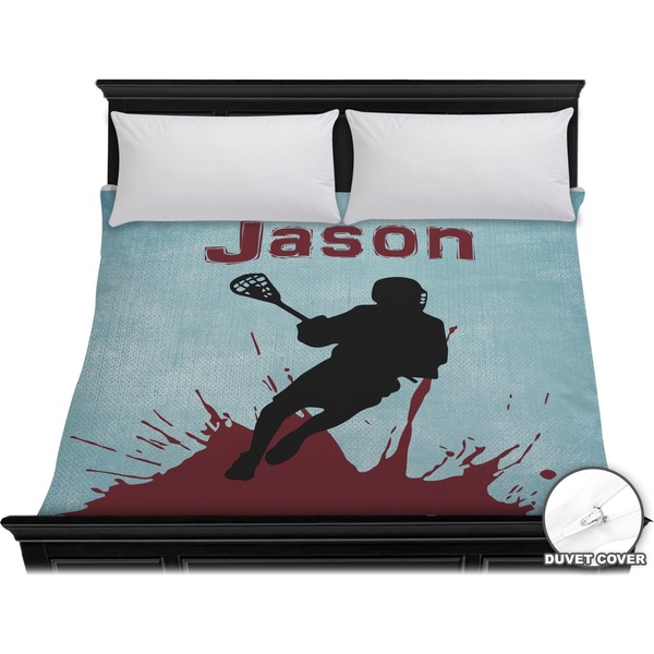 Custom Lacrosse Duvet Cover - King (Personalized)