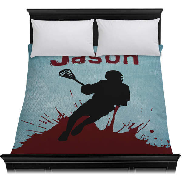 Lacrosse Duvet Cover - Queen - On Bed - No Prop