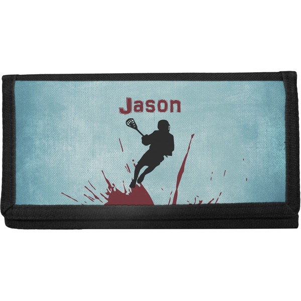 Custom Lacrosse Canvas Checkbook Cover (Personalized)