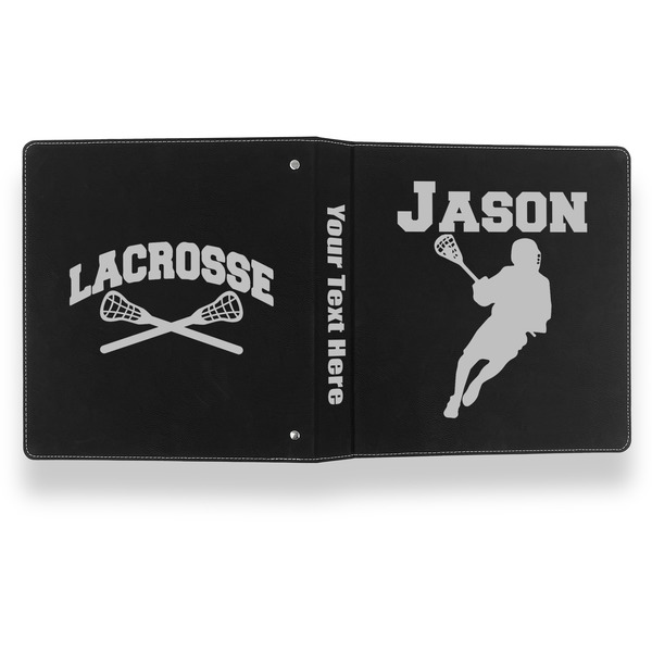 Lacrosse Leather Binder - 1" - Black- Back Spine Front View