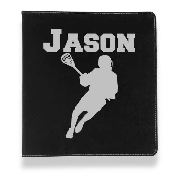 Custom Lacrosse Leather Binder - 1" - Black (Personalized)
