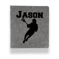 Lacrosse Leather Binder - 1" - Grey (Personalized)